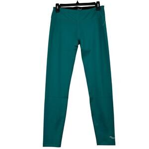 Saucony Ankle Legging Scoot Series Size M Emerald Green Run Dry Zip Pocket